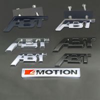 ตัวอักษรนูนแปะท้ายรถสำหรับ ABT 4MOTION กระจังหน้ารถยนต์ป้ายตาข่ายท้ายรถแผ่นบังโคลนรถสติ๊กเกอร์สัญลักษณ์โครเมี่ยมสีดำมันวาวขนาดเล็กขนาดใหญ่