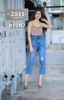 2511  Jeans กางเงกยีนส์ผญ กางเกงยีนส์ทรงบอยสลิม สวยๆ เอวสูง เนื้อผ้าดีทรงสวย ใส่สบาย สวยงามสไตล์เกาหลี ใส่แล้วสวยจริงๆค่ะ ใส่สบาย