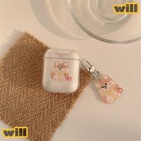 เคส Willbetter เหมาะสำหรับ A-IrPods Pro เคสชุดหูฟังรูปการ์ตูนโปร่งใสเคสชาร์จหูฟังบลูทูธพร้อมพวงกุญแจ