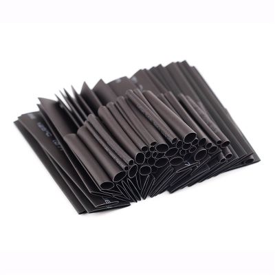 127PCS Black Heat Shrink Tubing Polyolefin 2:1 Insulated 7Sizes Shrinking Wrap Heat Shrinkable Wire Cable Sleeve Tubes Kit