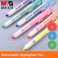 hot！【DT】 3 Retractable Highlighters 6 Colors Stationery Highlighter for Notes Marking Tools