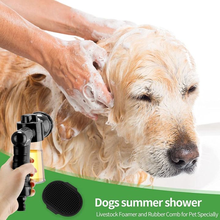 2-pieces-pet-bathing-tool-set-include-livestock-foamer-and-dog-rubber-comb-spray-livestock-foamer-wash-foam-sprayer