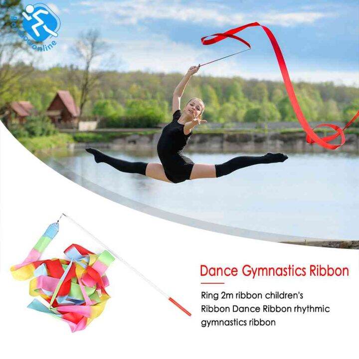 2m Ballet Streamer Training Twirling Rod Rhythmic Equipment Gymnastics ...