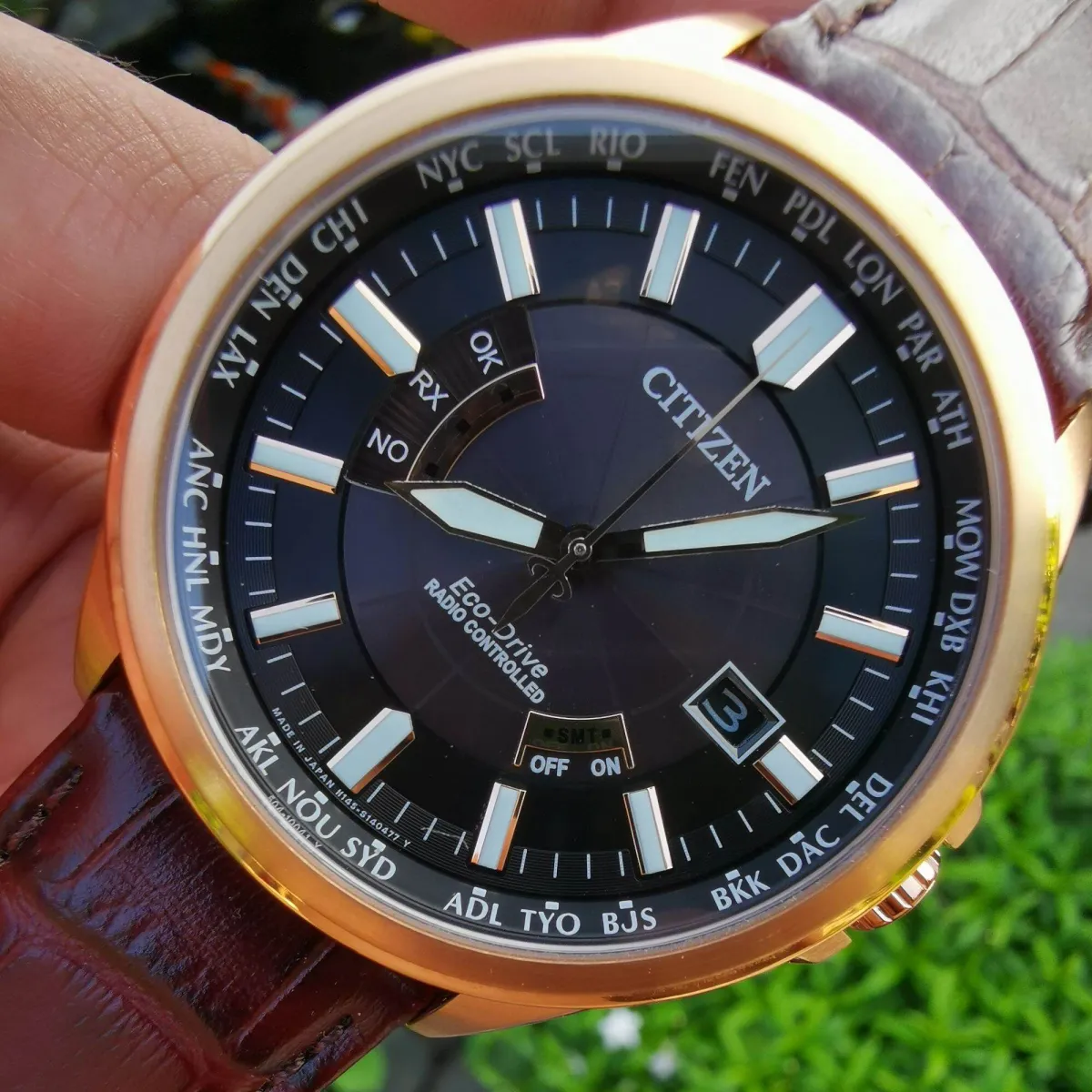 Đồng Hồ Nam Si Nhật? ? CITIZEN - Eco-Drive - H415 - S099111 ? World Time  - Radio Controlled ?  