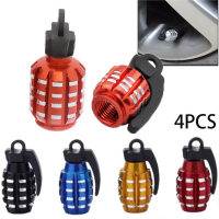 4Pcs รถยางวาล์ว Cap Grenade อลูมิเนียมอัลลอยด์ยางวาล์ว Stem Cover Air Dust Cap รถจักรยานยนต์จักรยานรถบรรทุกล้อขอบวาล์ว Stem Cap