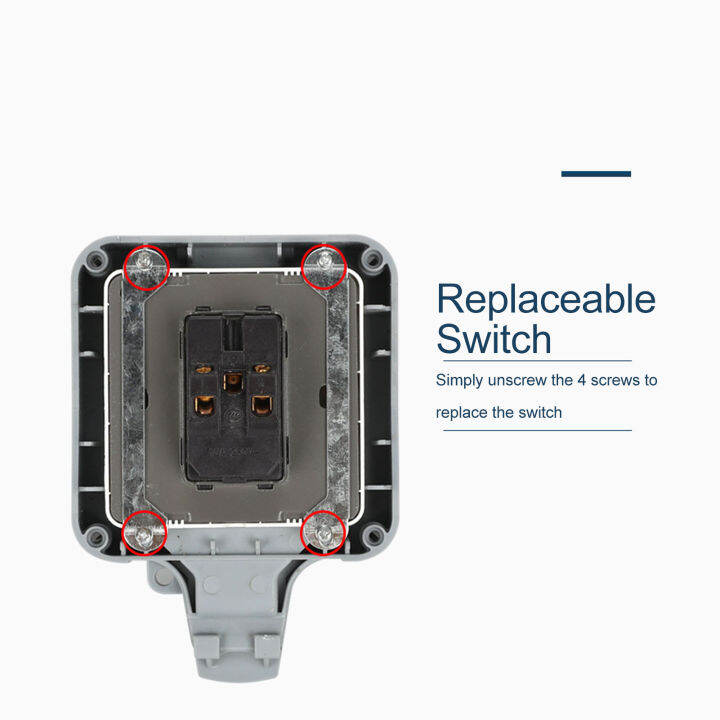 สารหน่วงการติดไฟปลั๊กไฟกันน้ำ-pc-us-110v-กล่องซ็อกเก็ตสวิตซ์สำหรับโรงรถ