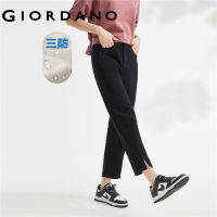 GIORDANO Women Pants Waterproof High Waist Stain Resistance Denim Pants Ankle Length Casual Pants 05423082