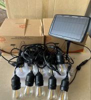 ชุดไฟระย้าวินเทจ S14 Solar LED พลังงานแสงอาทิตย์ E27 ไฟระย้าวินเทจ ยาว 13.6 เมตร หลอด LED ไฟประดับ ไฟตกแต่ง กันน้ำIP65