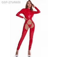 ชุดบอดี้สูทเซ็กซี่สำหรับพารามัลเฮอร์,27bf6658 Brilhante Crotch Macacão Clube Pornão Falso Couro Catsuit