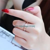 bdfszer 012A Japanese style light luxury Sansei Sansei ring female net red simple titanium steel 18k rose gold diamond index finger personalized chic