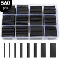 560pcs Heat Shrink Wire Connector Set Shrinkable Wire Sleeve Butt Tube Kit with Storage Box