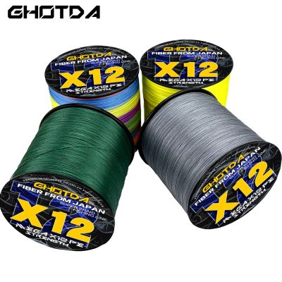 （A Decent035）Ghotda 12x PE Braided Fishing Line 300M500M Braid Wire 25 120LB MultiColor Multifilament Carp Fishing11.3 54.5kg