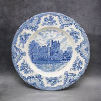 Blue Britain Castles Dinner Plates Set Retro Ceramic Dinner Plate Breakfast Tableware Beef Dishes Soup Bowls Dinnerware