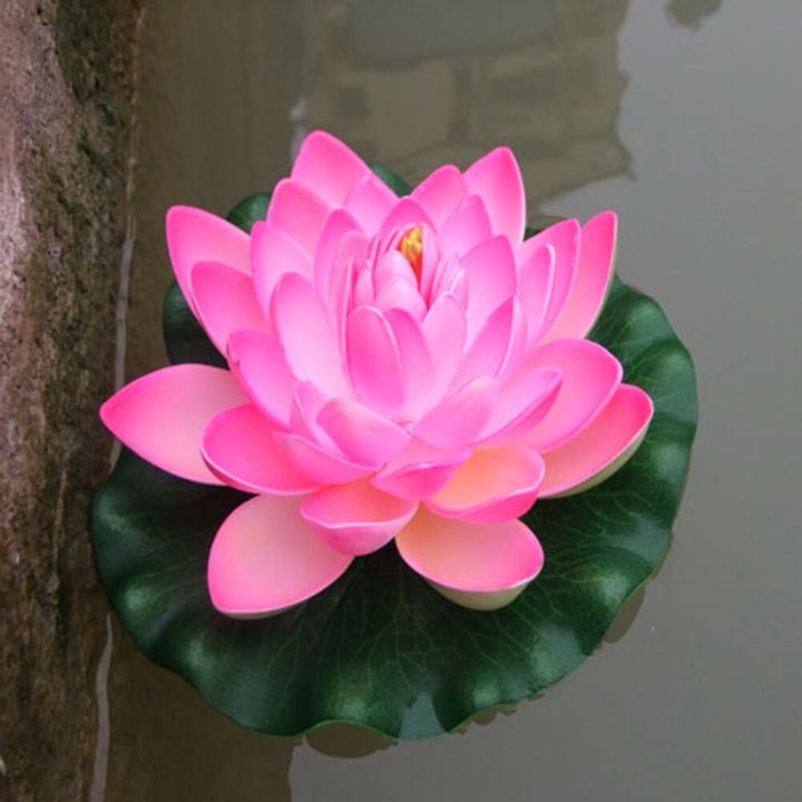 18cm-artificial-water-lily-floating-lotus-flower-pond-aquarium-decor-multicolor-lifelike-water-lily-landscape-decor-spine-supporters