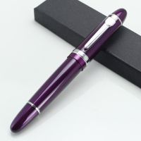 JINHAO 159ปากกาหรูสีขาวและเงิน18KGP หัวปากกาแบบกว้างปากกาหมึกซึมคุณภาพสูงปากกาเขียน