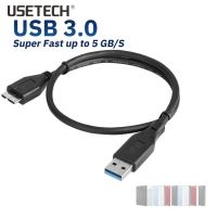 USB Micro B สายเคเบิ้ล USB 3.0 ความเร็วสูง 5Gbps สายซิงค์ข้อมูลฮาร์ดดิสก์ภายนอก สายยาว 0.5 เมตร