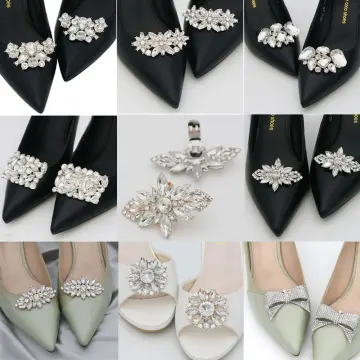 Charm Buckle Rhinestone Pearl Shoe Clip Clamp Shoe Flower Decoration Women