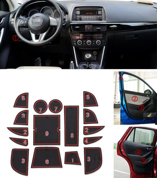 รถ-anti-dirty-pad-ประตู-groove-gate-slot-ถ้วย-armrest-storage-pad-anti-slip-mat-สำหรับ-mazda-cx-5-2013-2014