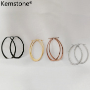 Kemstone Fashion Stainless Steel Black Gold Rose Gold Silver Plated Circle