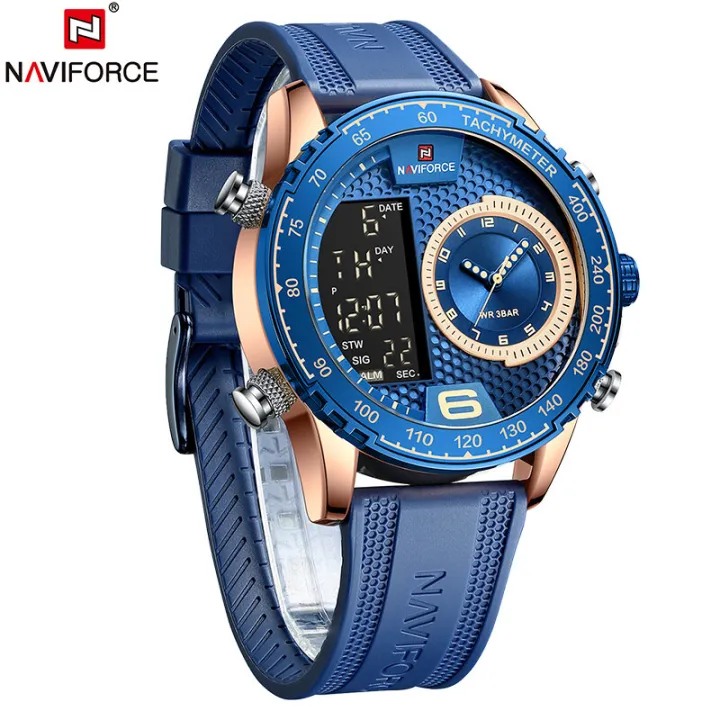 Naviforce Luxury Men Business Brand Fashion Watches Rubber Band Men Waterproof Military Dual