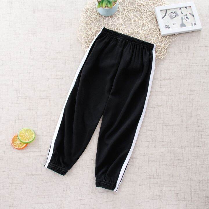 yiyepianzhou-2-13years-toddler-kids-pants-summer-harem-pants-girls-soft-trousers-drawstring-side-stripe-baby-boys-pants