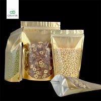 Wholesale 100 Clear/Gold/Silver Zipper Bags Foil ZipLock Bags Food Packing Pouch Stand Up Storage Package Matte Surface 16X24CM Food Storage Dispenser