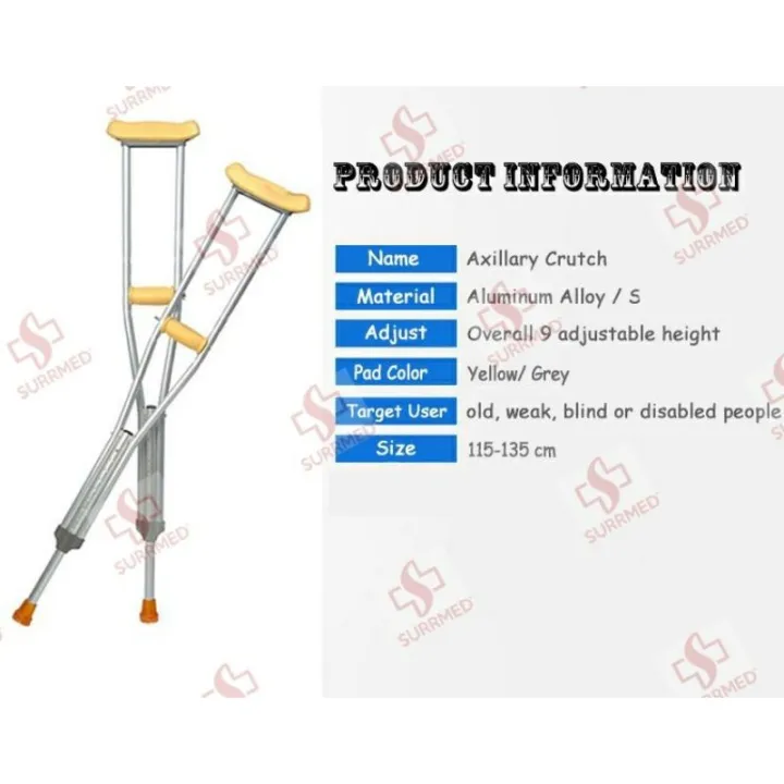 BEST SALE!! CRUTCHES ALUMINUM axillary crutch saklay Lazada PH