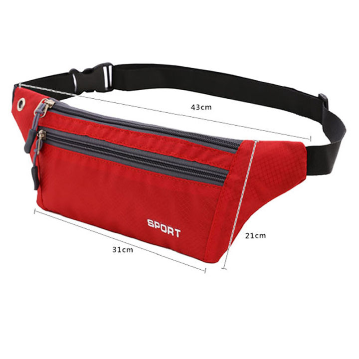 กระเป๋าคาดเอว-เเฟชั่นบุรุษ-mens-sports-waist-bag-fashion-adjustable-solid-color-waterproof-and-wear-resistant