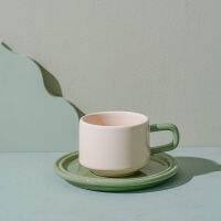 Coffeeware ห้องครัวบาร์รับประทานอาหารถ้วยกาแฟจานจานรองความคมชัดสี Nordic Simple Afternoon Tea เซรามิคเกาหลีสำนักงาน Porcelain