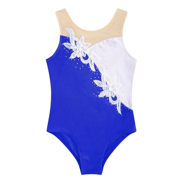 kids-girls-faux-diamonds-glittering-sequins-gymnastic-skating-jumpsuit-yoga-ballet-dance-leotards-acrobatics-workout-sportswear