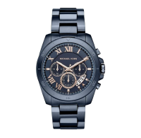 นาฬิกาข้อมือผู้ชาย Michael Kors Brecken Chronograph Navy Blue Stainless Steel Mens Watch MK8610