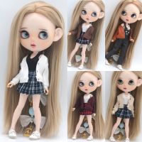 Clothes for doll Fashion multicolor cardigan short skirt jeans fits Blyth Azone OB22 OB24 doll accessories