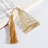 Chinese Style Metal Bookmark Tassel Pendant Retro Book Clip Famous Buildings Historical Figure Student Gift Stationery Office