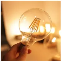 หลอดไฟวินเทจ LED Filament Bulb G95-4W/2200K กระจกสีชาทอง (0835)