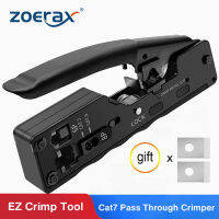 ZoeRax [Cat5 Cat6 Cat7ผ่าน Crimper] สำหรับ RJ45 RJ12 RJ11เครือข่าย Connectors Modular ปลั๊กสาย Ethernet EZ Crimp Tool