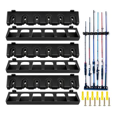 Fishing Rod Holders 6 Rod Rack Wall Mounted Vertical Rod Rack Fishing Pole EVA Holders for Garage,Wall,Ceiling Rod Stand