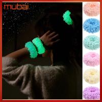 MUBAI ผู้หญิง สีสัน เครื่องประดับผม ที่คาดผม Scrunchies ที่คาดผมหางม้า ตุ๊กตา ที่คาดผมเรืองแสง