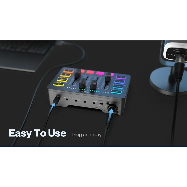 FIFINE AmpliGame SC3 Gaming USB Mixer with XLR/Headset Input