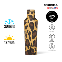 CORKCICLE ขวดสแตนเลสสูญญากาศ 3 ชั้น กักเก็บความเย็นได้นานถึง 25 ชม. เก็บความร้อนได้ 12 ชม. 475ML (16OZ) รุ่น CANTEEN LEOPARD