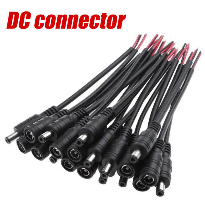DC Power Connector Pigtail Barrel Plug Cable 2.1mm x 5.5mm Male Female