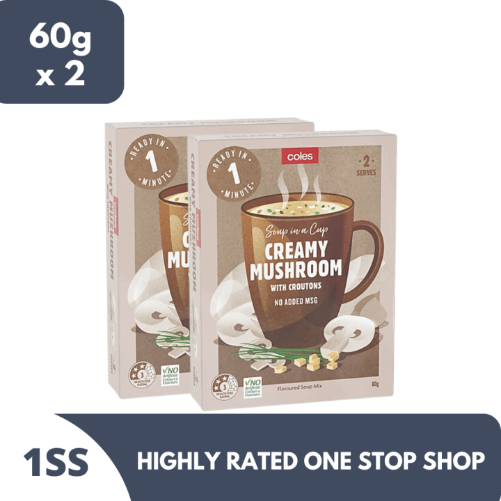 Coles Soup in a Cup, Creamy Mushroom 60g x 2 Lazada PH