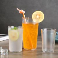 210/280/350/450ml Drinking Glass Reusable Juice Drinking Beverage Cup Transparent Acrylic Highball Drinking Tumbler for Party Cups  Mugs Saucers