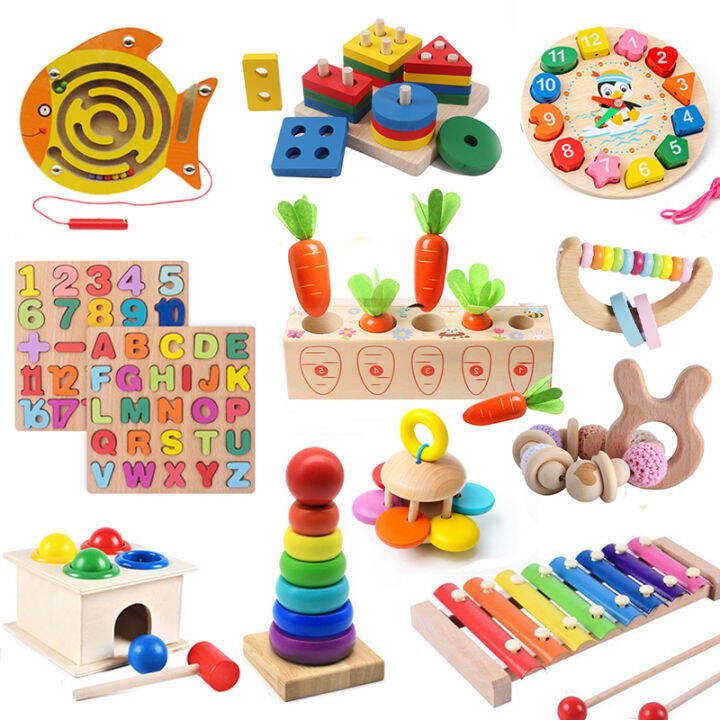 Montessori Baby Wooden Toys 1 2 3 Years Early Learning Baby Puzzles