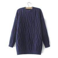 【มีไซส์ใหญ่】Plus Size Womens Thick Autumn Winter Sweaters Long Sleeved Casual Slim Pullovers