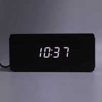 ？》：“： Digital Alarm Clock Black Wooden Clock For Bedroom