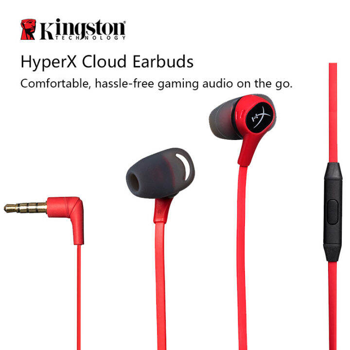 Original HyperX Cloud Earbuds Gaming Earphone With Mic InEar Headset