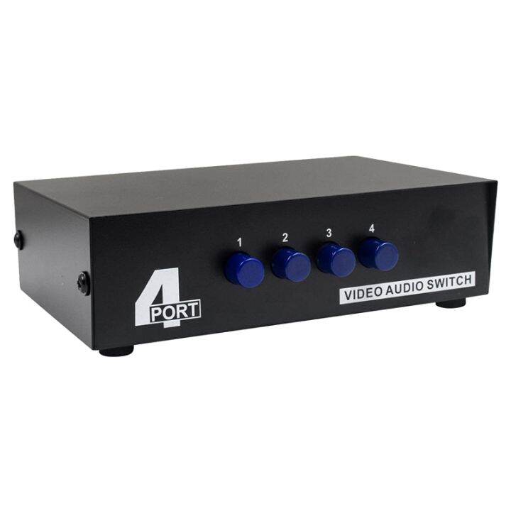 4 Port AV Switch RCA Switcher 4 in 1 Out Composite Video L/R Audio