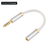 HIFI Pure Silver Balance Audio Cable Male 2.5mm to 3.5mm 4.4mm Female eadphone Conversion Cable Line Adapter For Hifi MP3