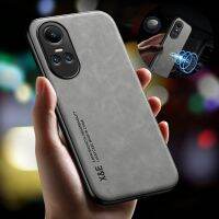 เคส Reno10 Pro 5G ฝาปิดโทรศัพท์หนังสำหรับ OPPO Reno 10 Pro 10Pro Reno10pro 5G เคสโครงอ่อนป้องกันแม่เหล็กยึดโทรศัพท์รถยนต์