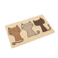 PVC Pet Cat Litter Mat ชามคิตตี้ Dog Feeding Mat ดื่ม Pad รูปแบบน่ารัก Breathable Sleeping Pad Anti-skid กันน้ำ Bed